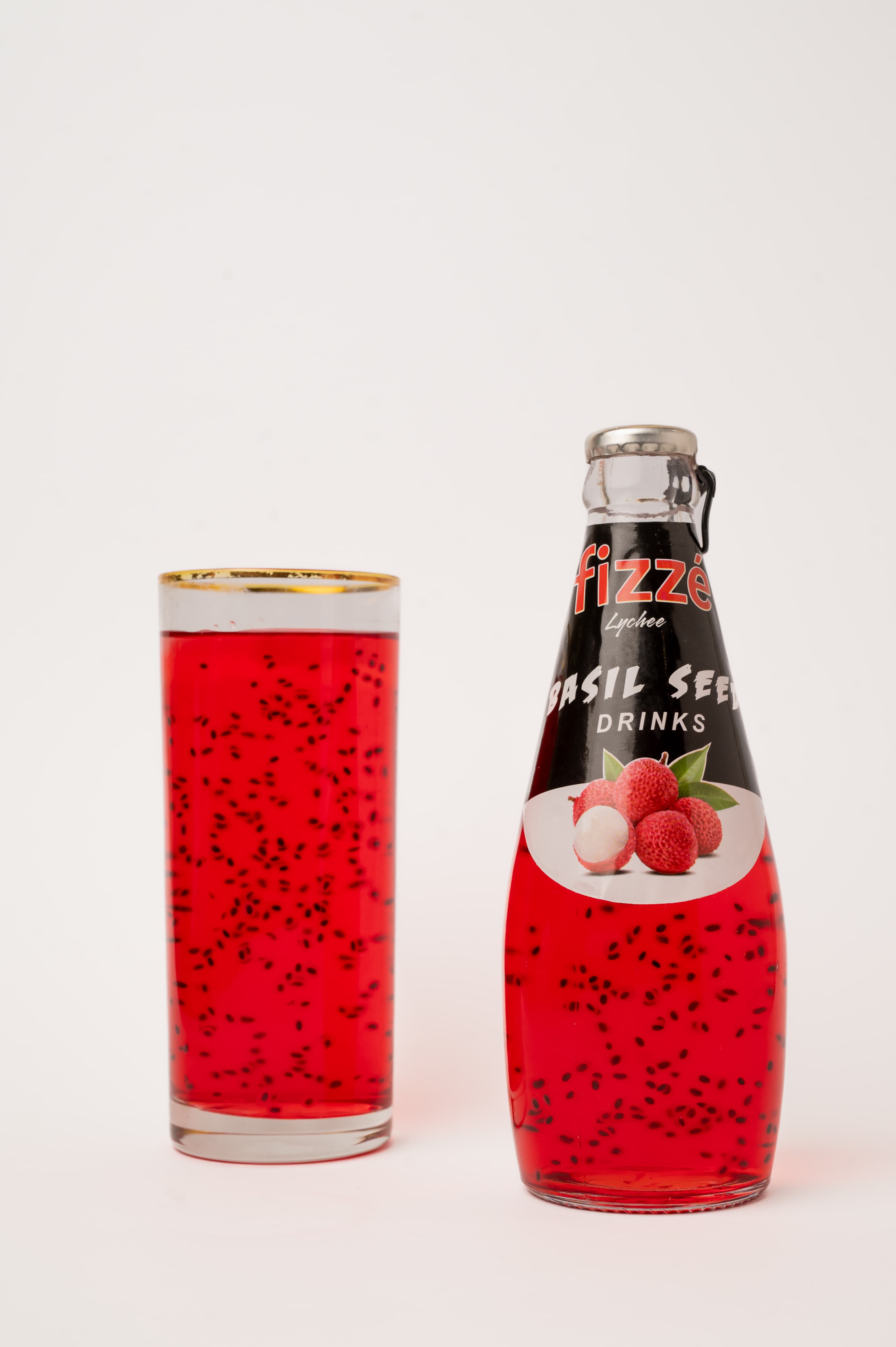 Fizzé Lychee Basil Seed Drink 290ml