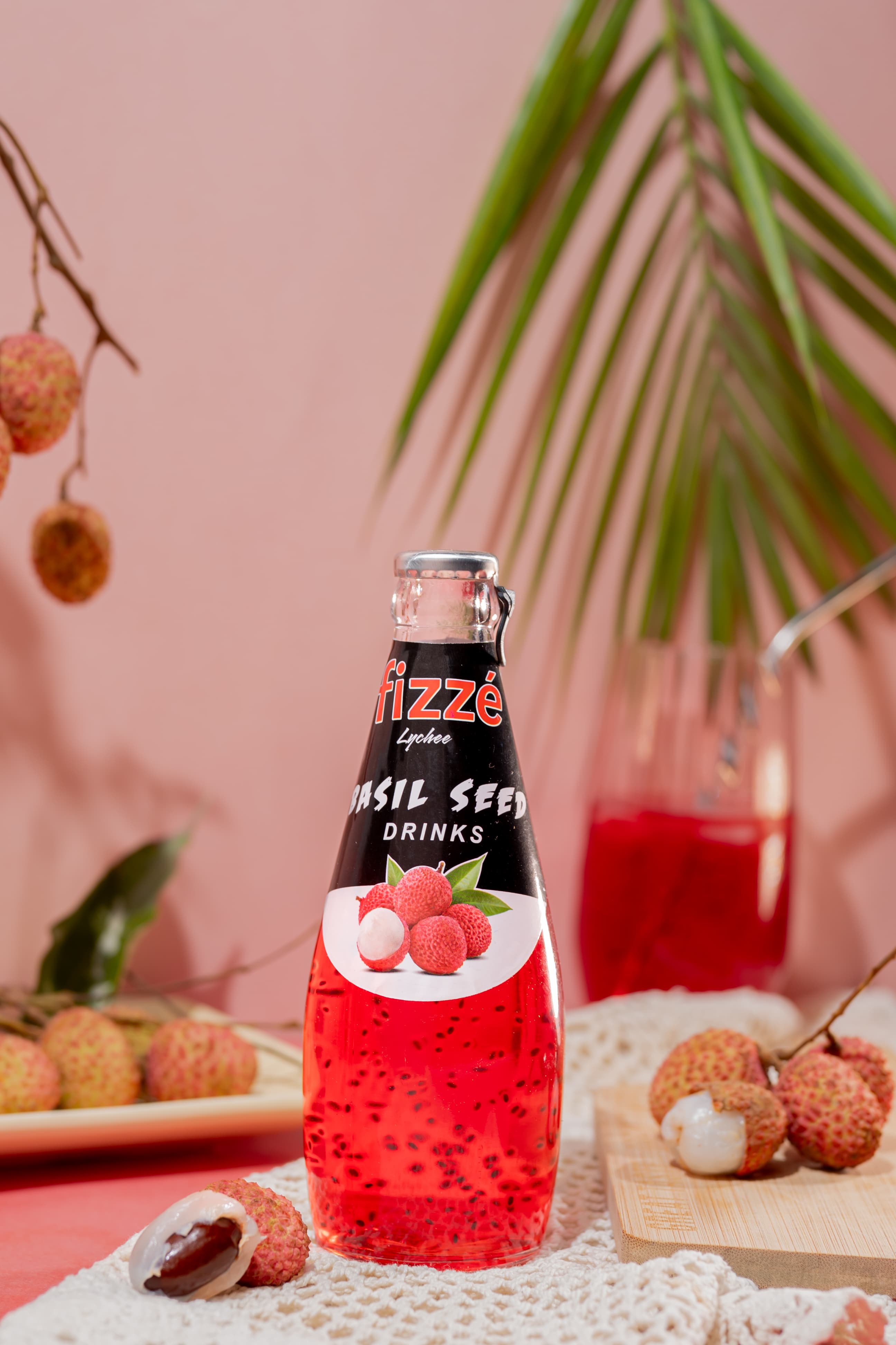 Fizzé Lychee Basil Seed Drink 290ml