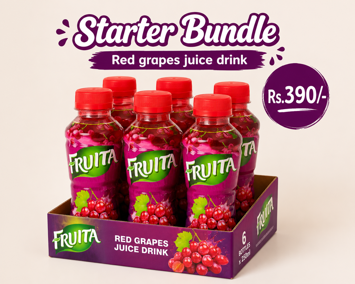Starter Bundle – Red Grapes Juice Drink (Pack of 6)
